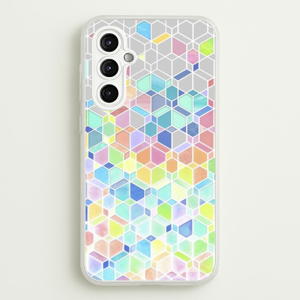 Bright Hexagon Pattern - Pattern Phone Case for Galaxy A14