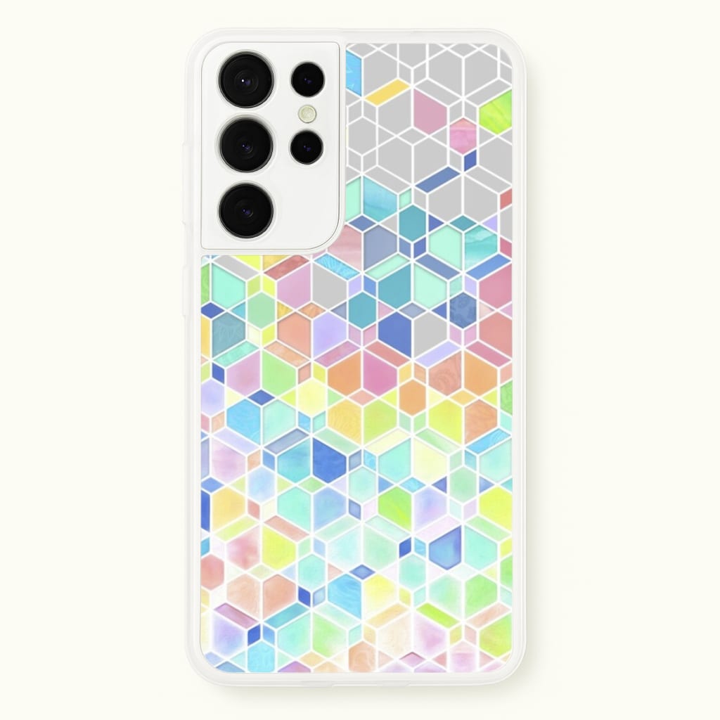 Bright Hexagon Pattern - Pattern Phone Case for Galaxy S21 Ultra