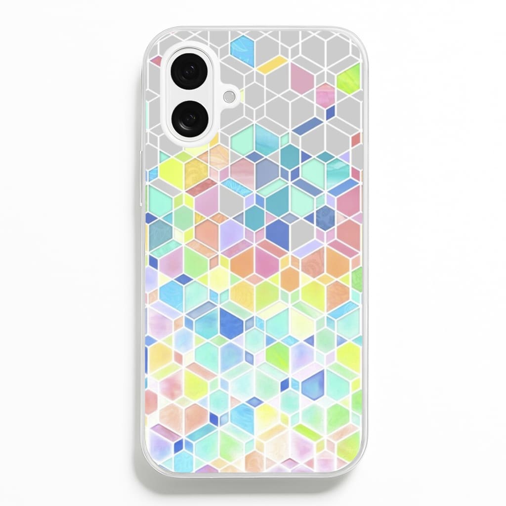 Bright Hexagon Pattern - Pattern Phone Case for iPhone 16 Plus