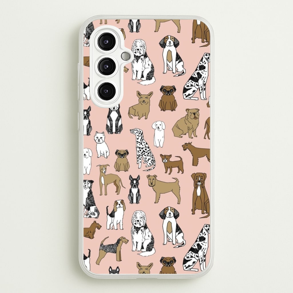 Dog Breeds - Animal Pattern - Pattern Phone Case for Galaxy A14