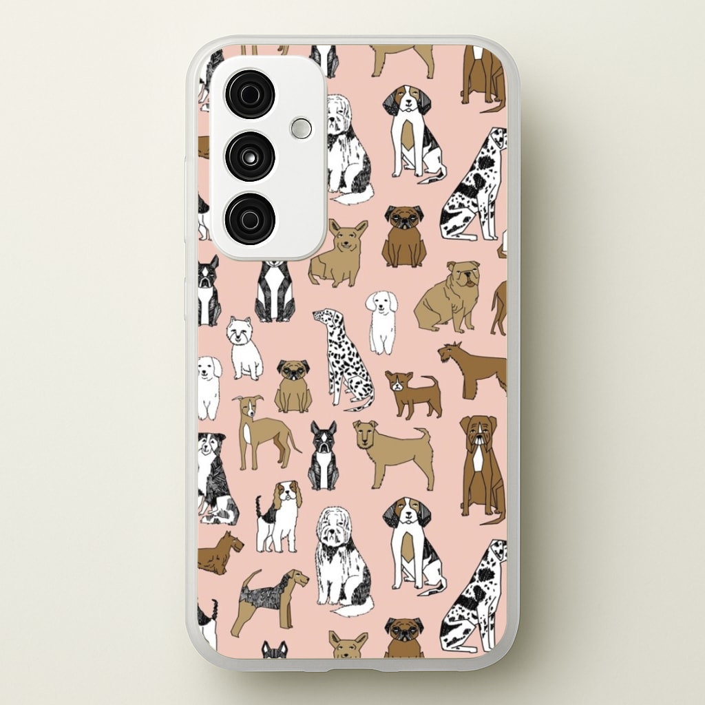 Dog Breeds - Animal Pattern - Pattern Phone Case for Galaxy A35