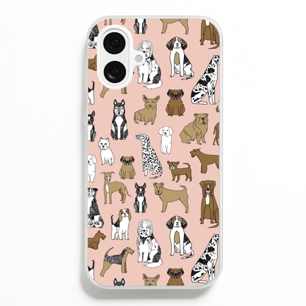 Dog Breeds - Animal Pattern - Pattern Phone Case for iPhone 16 Plus