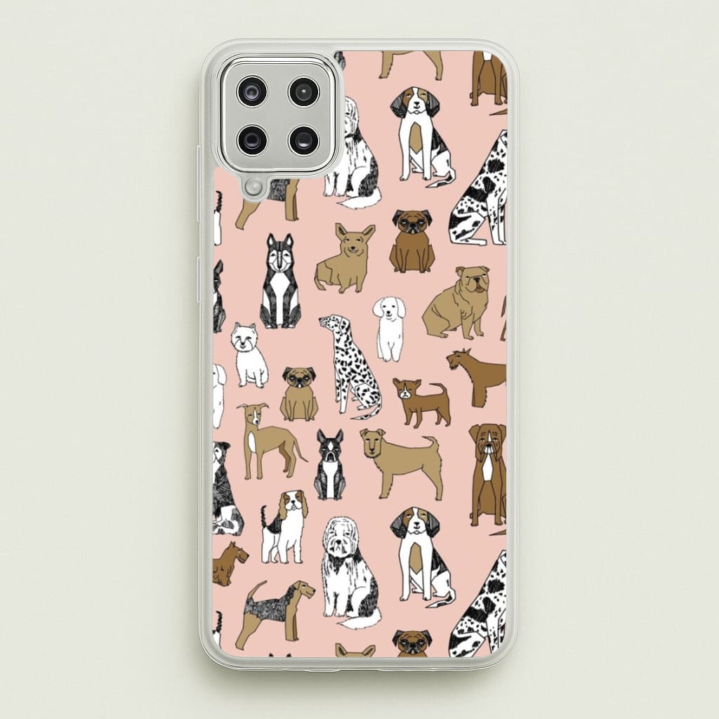 Dog Breeds - Animal Pattern - Pattern Phone Case for Galaxy A12