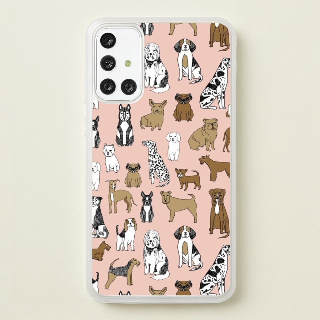 Dog Breeds - Animal Pattern - Pattern Phone Case for Galaxy A71