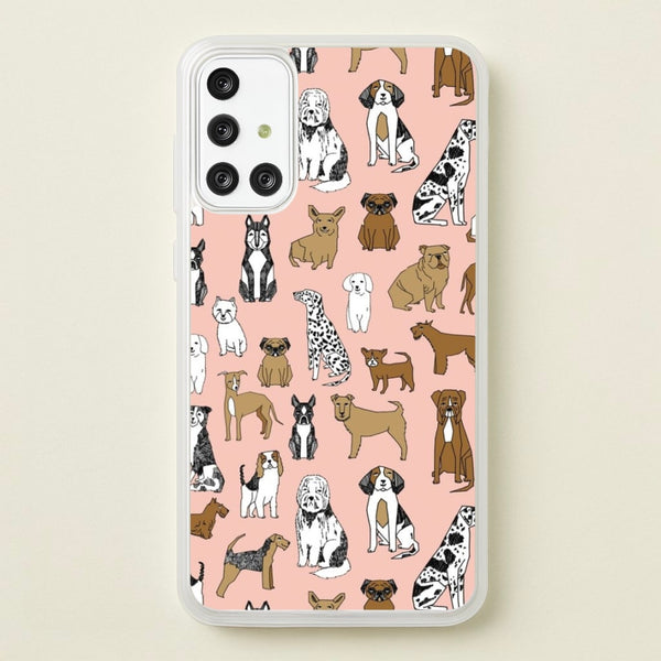 Dog Breeds - Animal Pattern - Pattern Phone Case for Galaxy A71