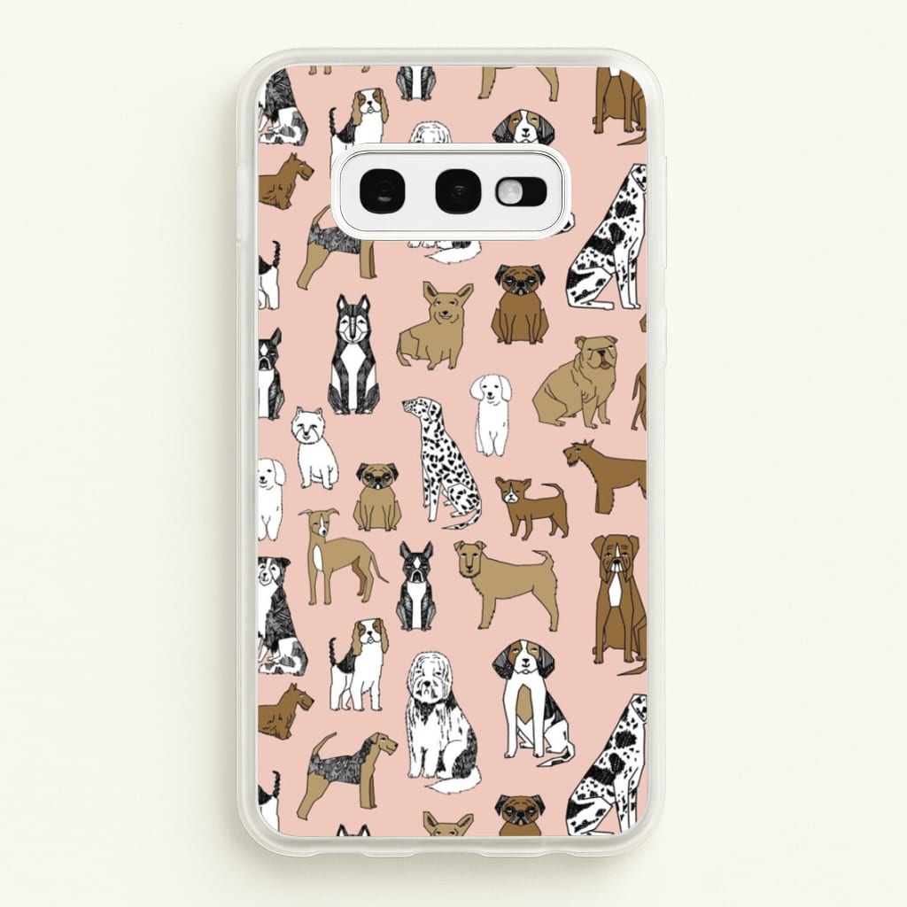 Dog Breeds - Animal Pattern - Pattern Phone Case for Galaxy S10e