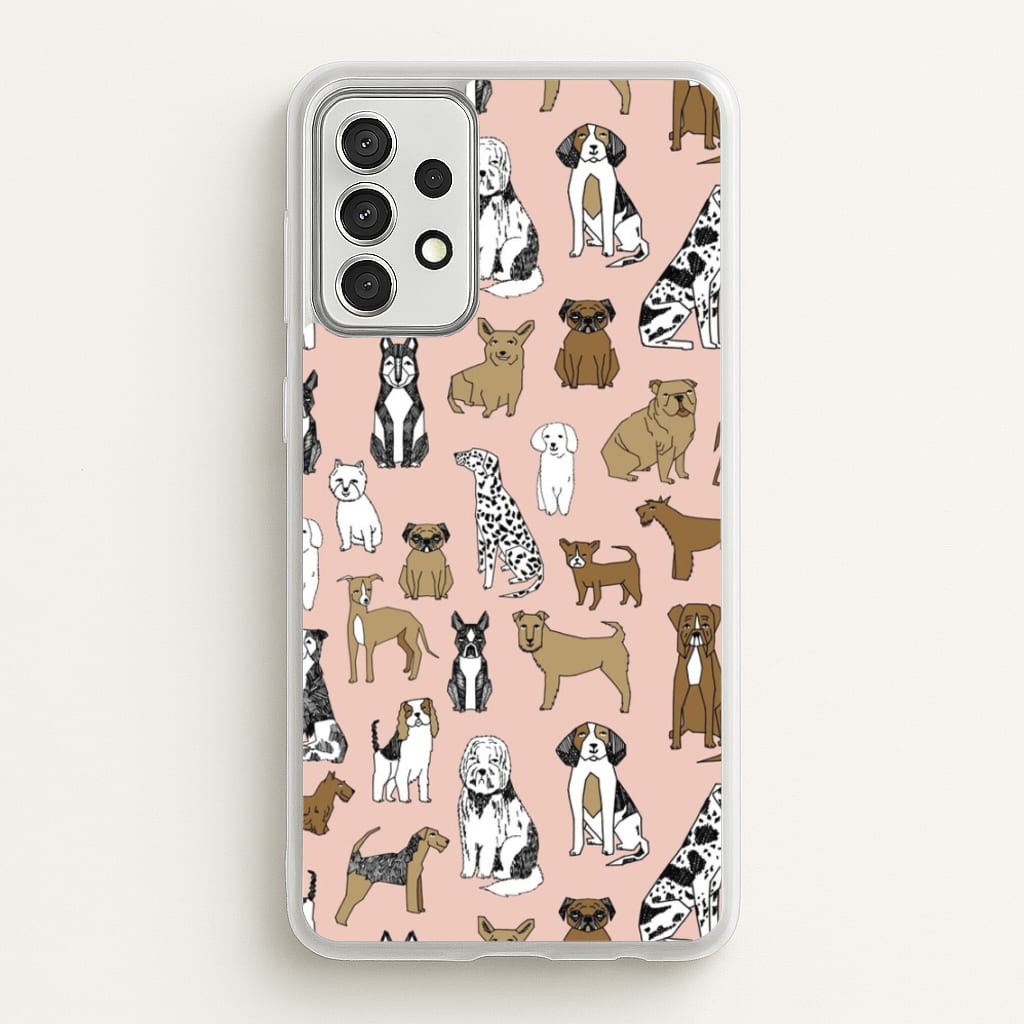 Dog Breeds - Animal Pattern - Pattern Phone Case for Galaxy A52 / A52s
