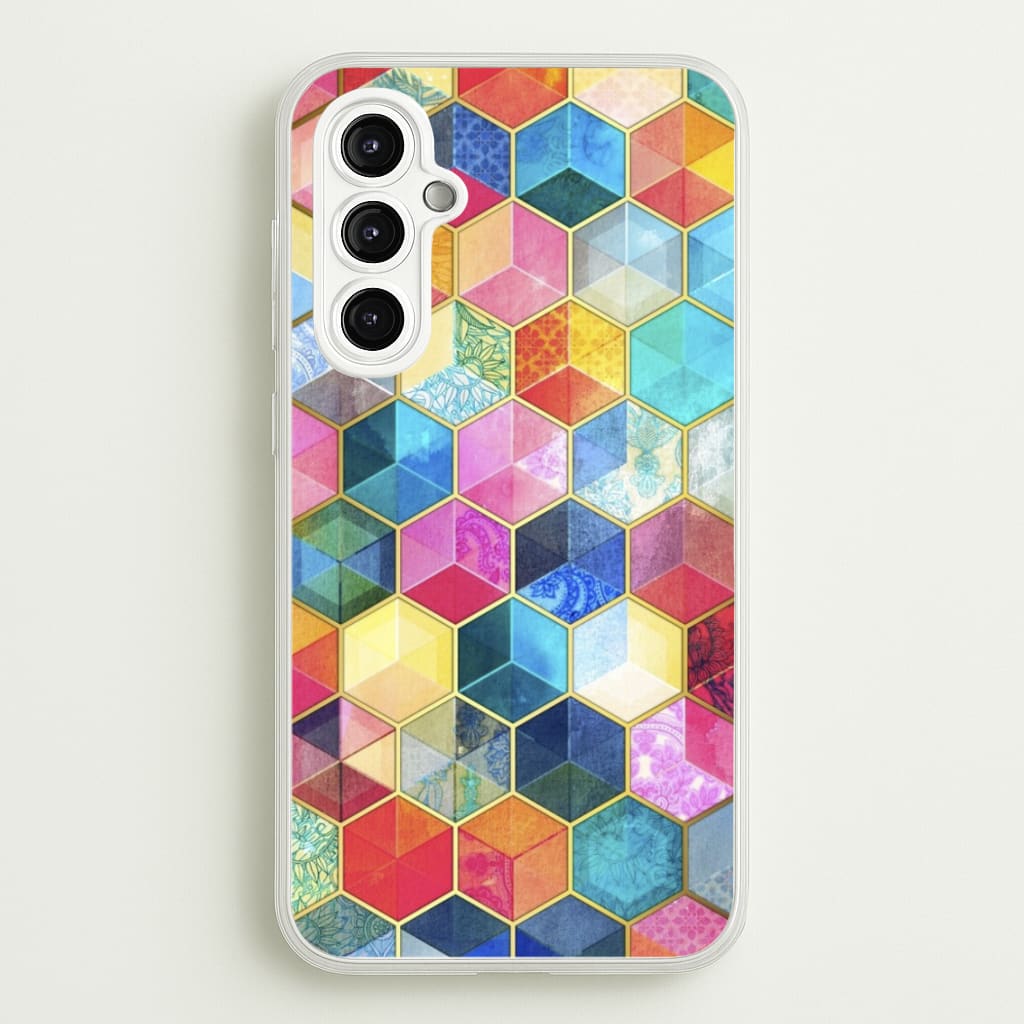 Colourful Honeycomb Pattern - Pattern Phone Case for Galaxy A14