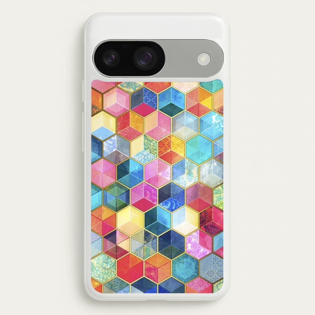 Colourful Honeycomb Pattern - Pattern Phone Case for Google Pixel 9 / 9 Pro