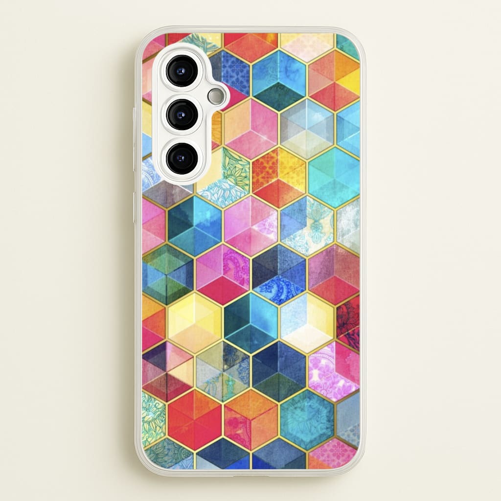 Colourful Honeycomb Pattern - Pattern Phone Case for Galaxy A54