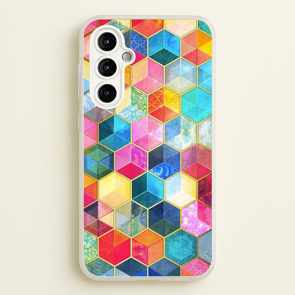 Colourful Honeycomb Pattern - Pattern Phone Case for Galaxy A54