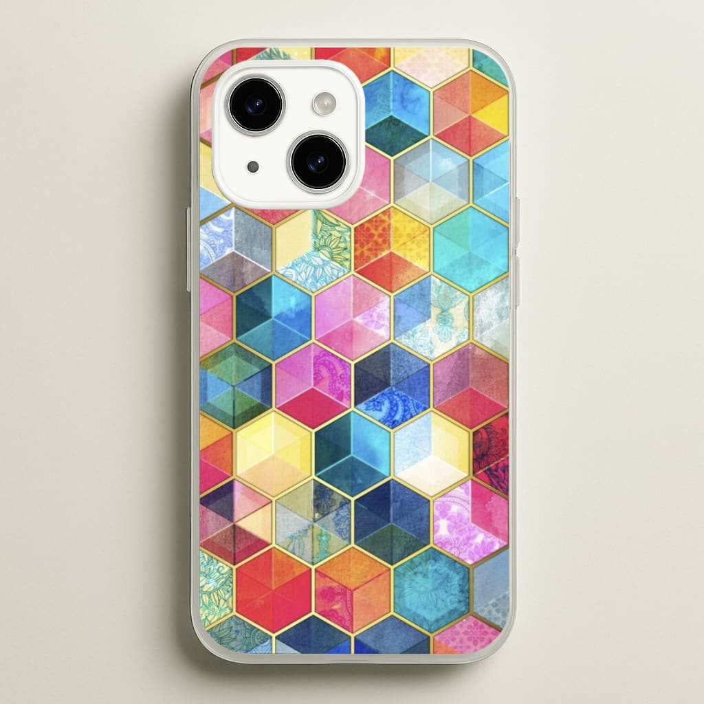 Colourful Honeycomb Pattern - Pattern Phone Case for iPhone 15 Plus