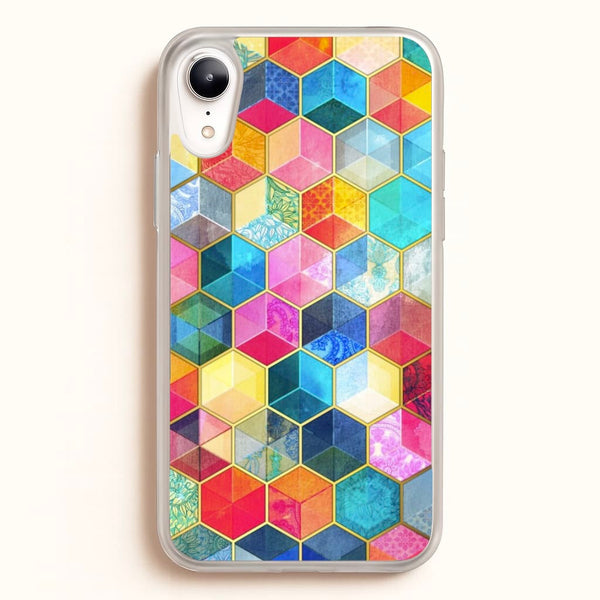 Colourful Honeycomb Pattern - Pattern Phone Case for iPhone XR
