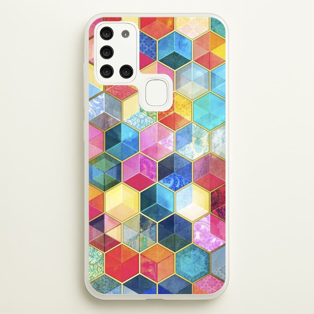 Colourful Honeycomb Pattern - Pattern Phone Case for Galaxy A21s