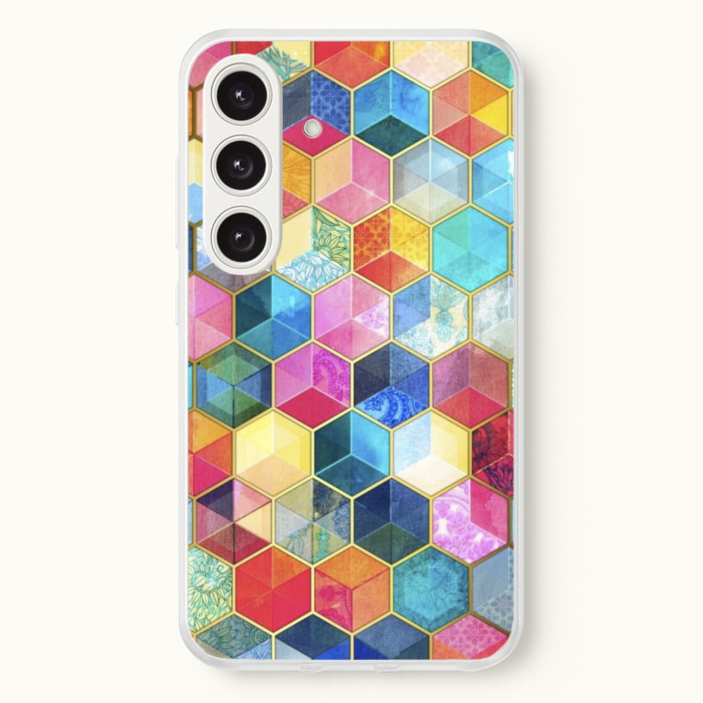 Colourful Honeycomb Pattern - Pattern Phone Case for Galaxy S24