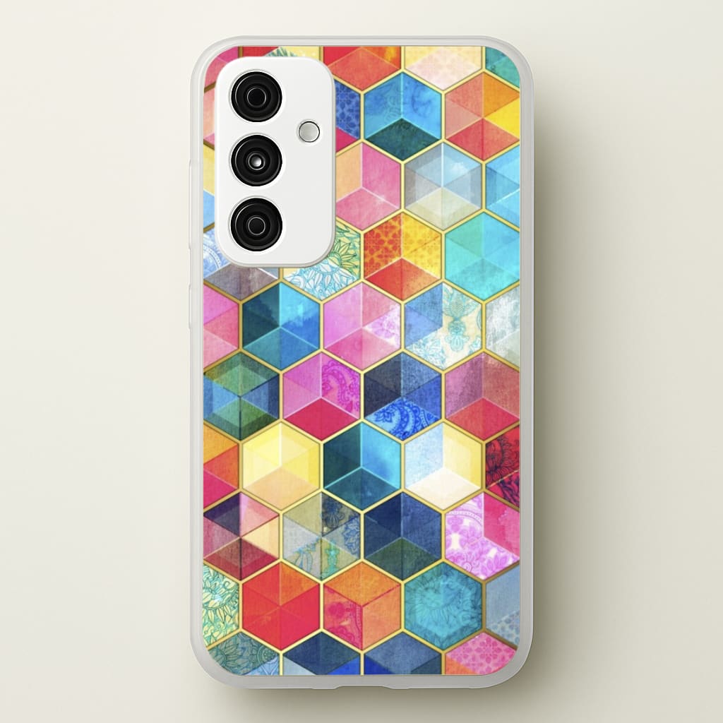 Colourful Honeycomb Pattern - Pattern Phone Case for Galaxy A55