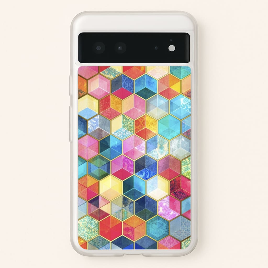 Colourful Honeycomb Pattern - Pattern Phone Case for Google Pixel 6