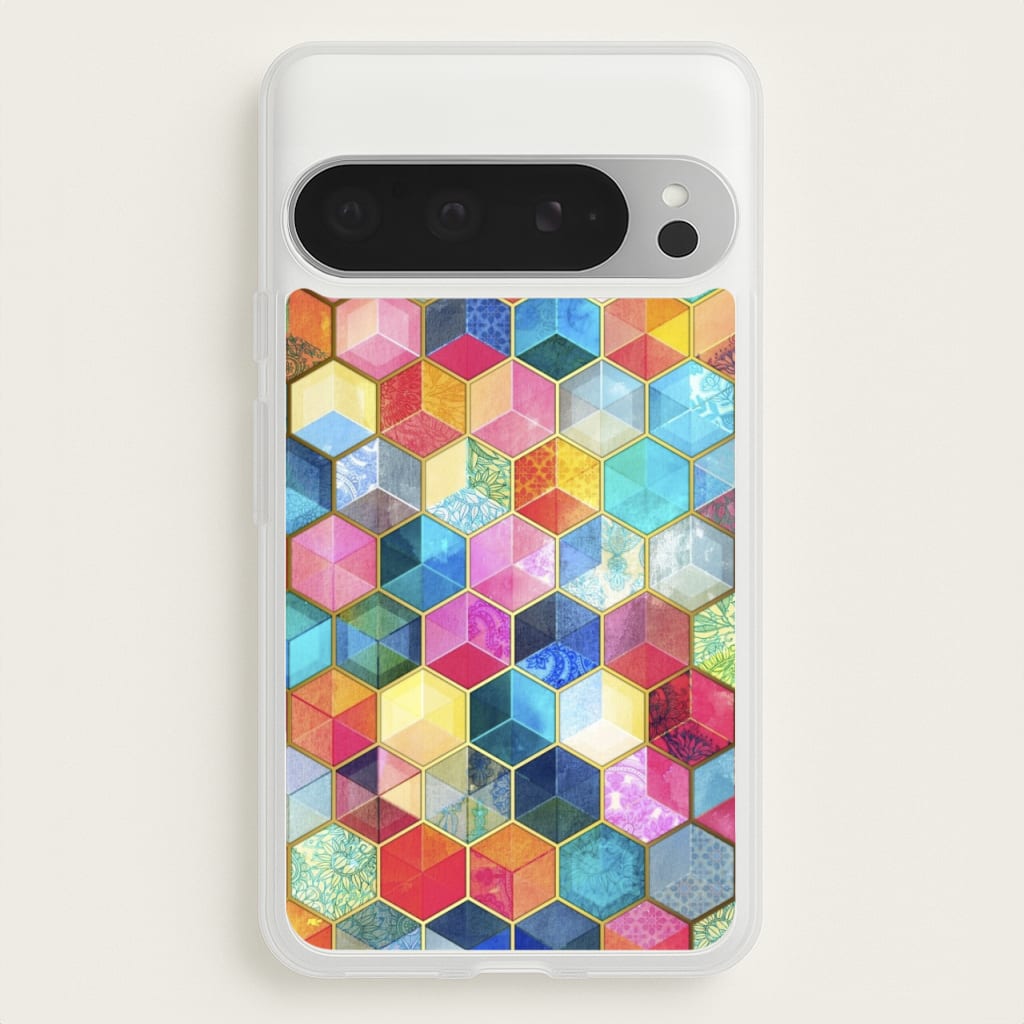 Colourful Honeycomb Pattern - Pattern Phone Case for Google Pixel 9 Pro XL