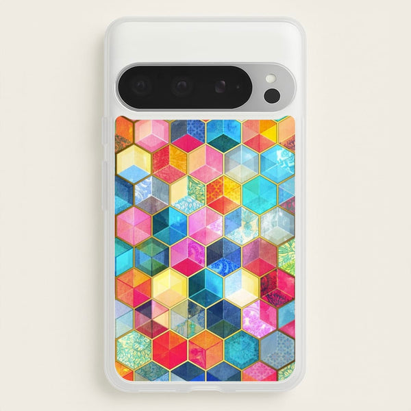 Colourful Honeycomb Pattern - Pattern Phone Case for Google Pixel 9 Pro XL