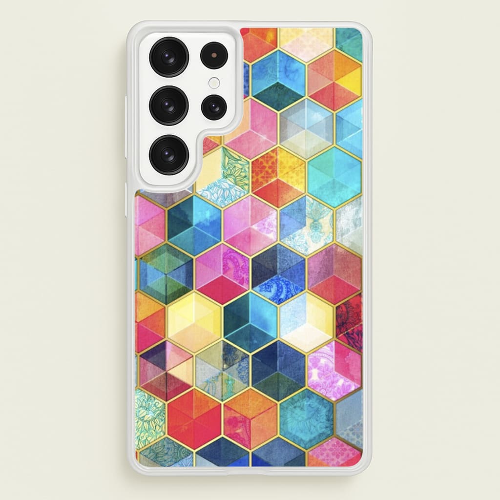 Colourful Honeycomb Pattern - Pattern Phone Case for Galaxy S22 Ultra