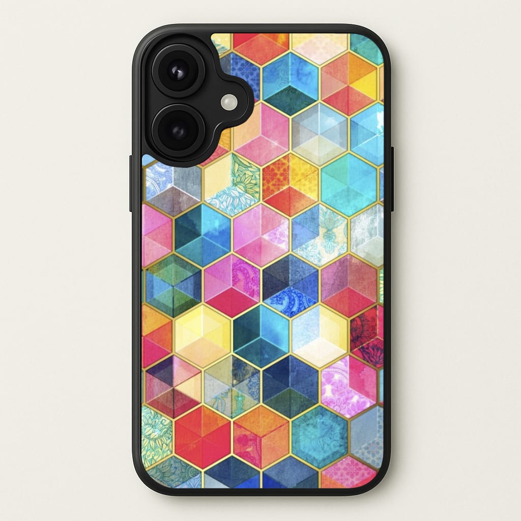 Colourful Honeycomb Pattern Phone Case for iPhone 17