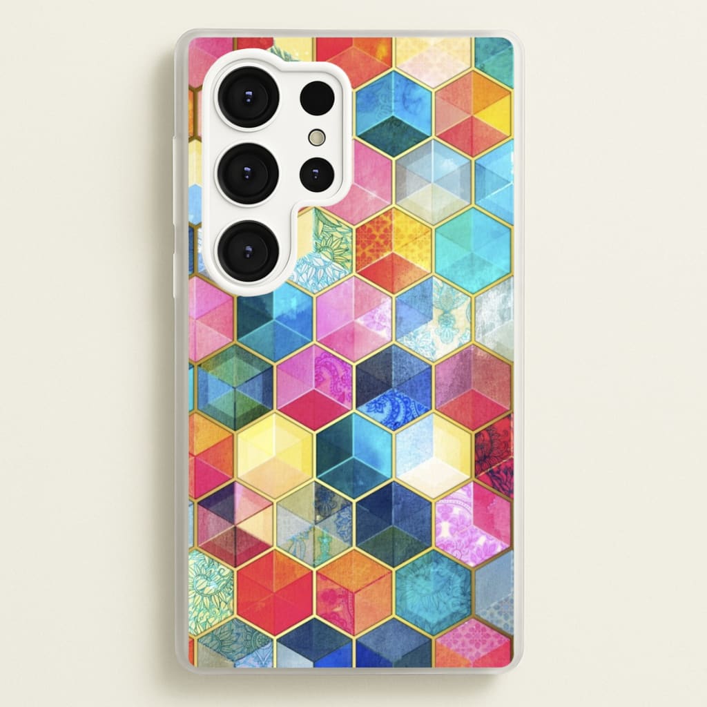 Colourful Honeycomb Pattern - Pattern Phone Case for Galaxy S25 Ultra
