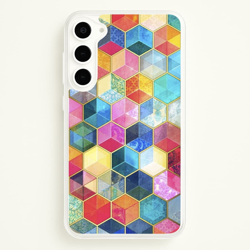 Colourful Honeycomb Pattern - Pattern Phone Case for Galaxy S23 Plus