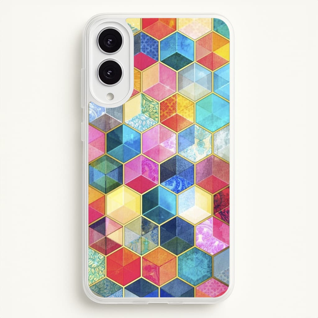 Colourful Honeycomb Pattern - Pattern Phone Case for Galaxy S25 Edge