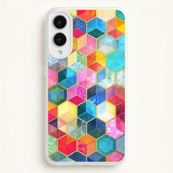 Colourful Honeycomb Pattern - Pattern Phone Case for Galaxy S25 Edge