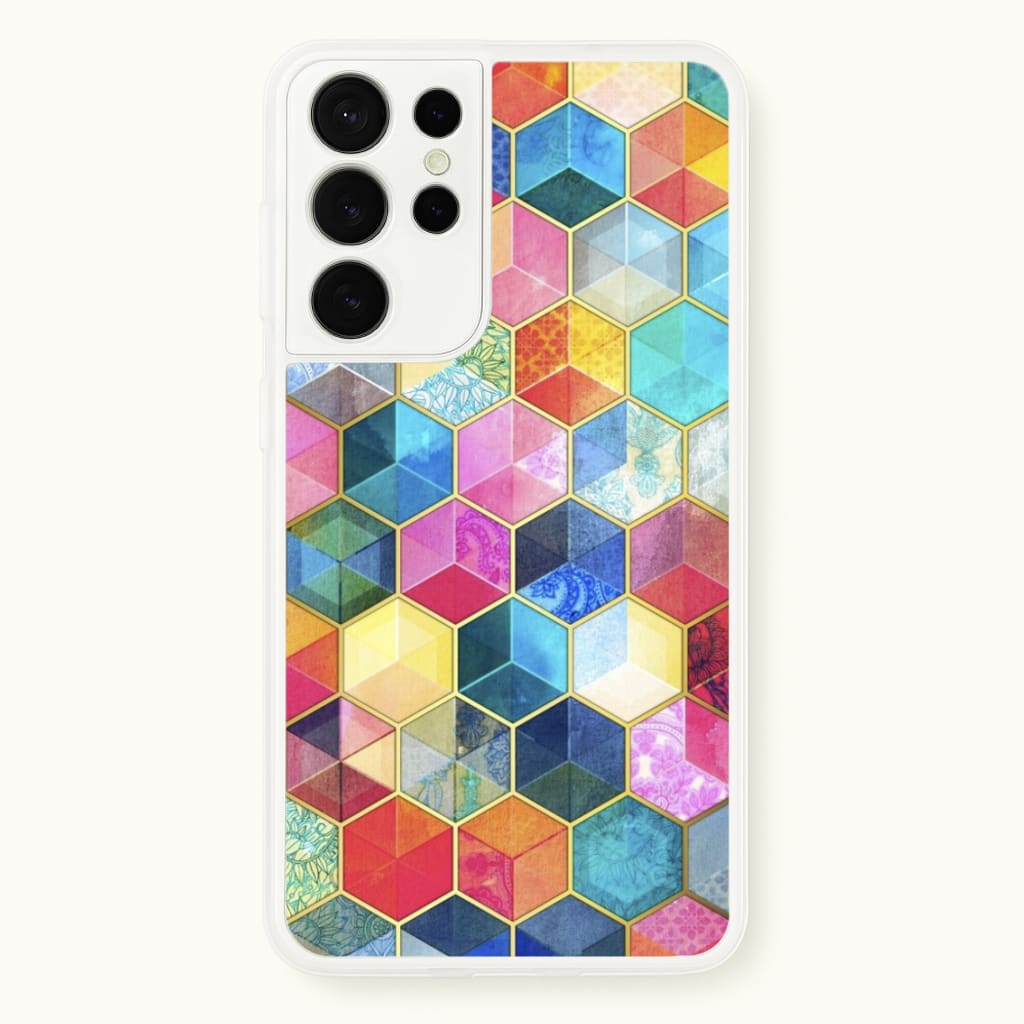 Colourful Honeycomb Pattern - Pattern Phone Case for Galaxy S21 Ultra
