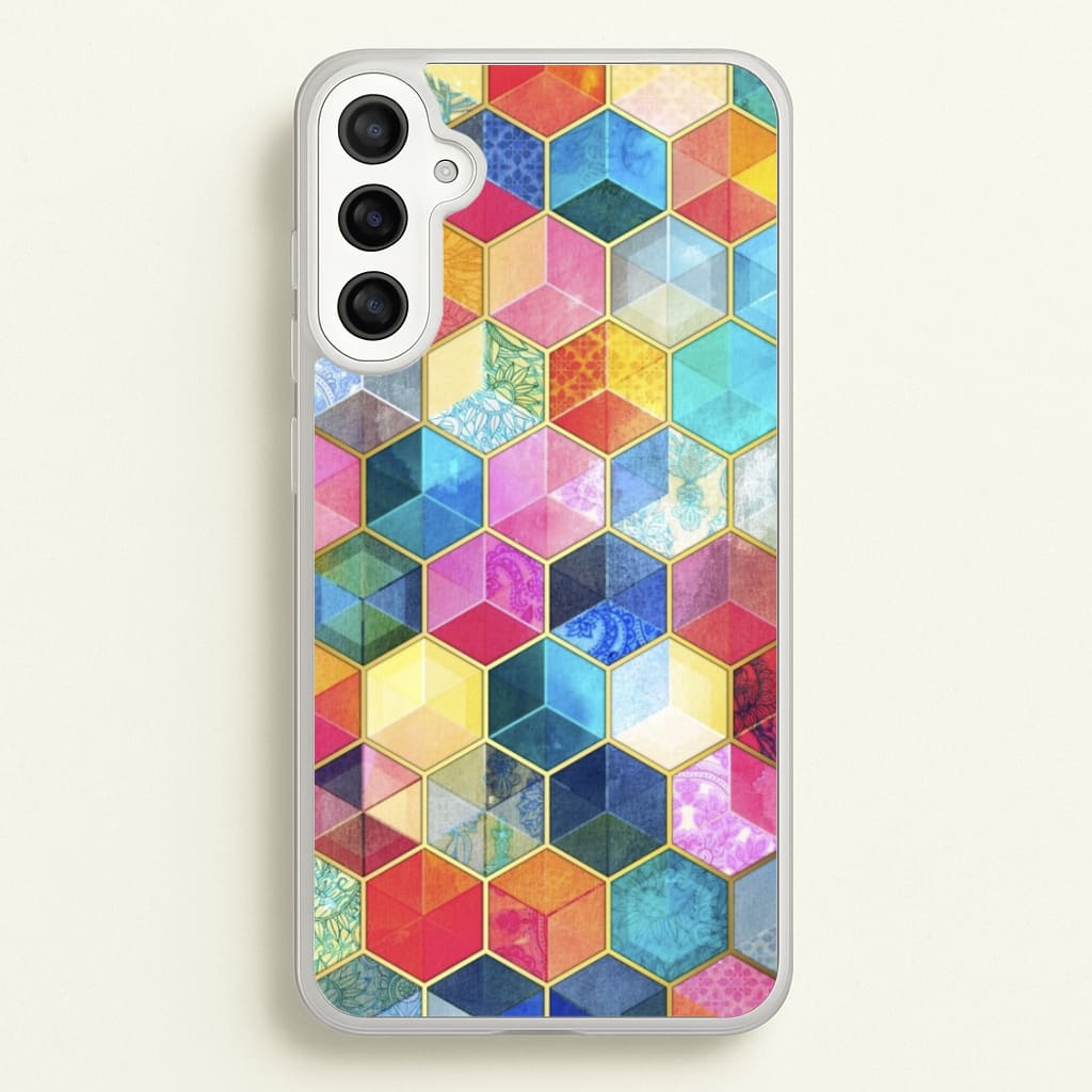 Colourful Honeycomb Pattern - Pattern Phone Case for Galaxy A34
