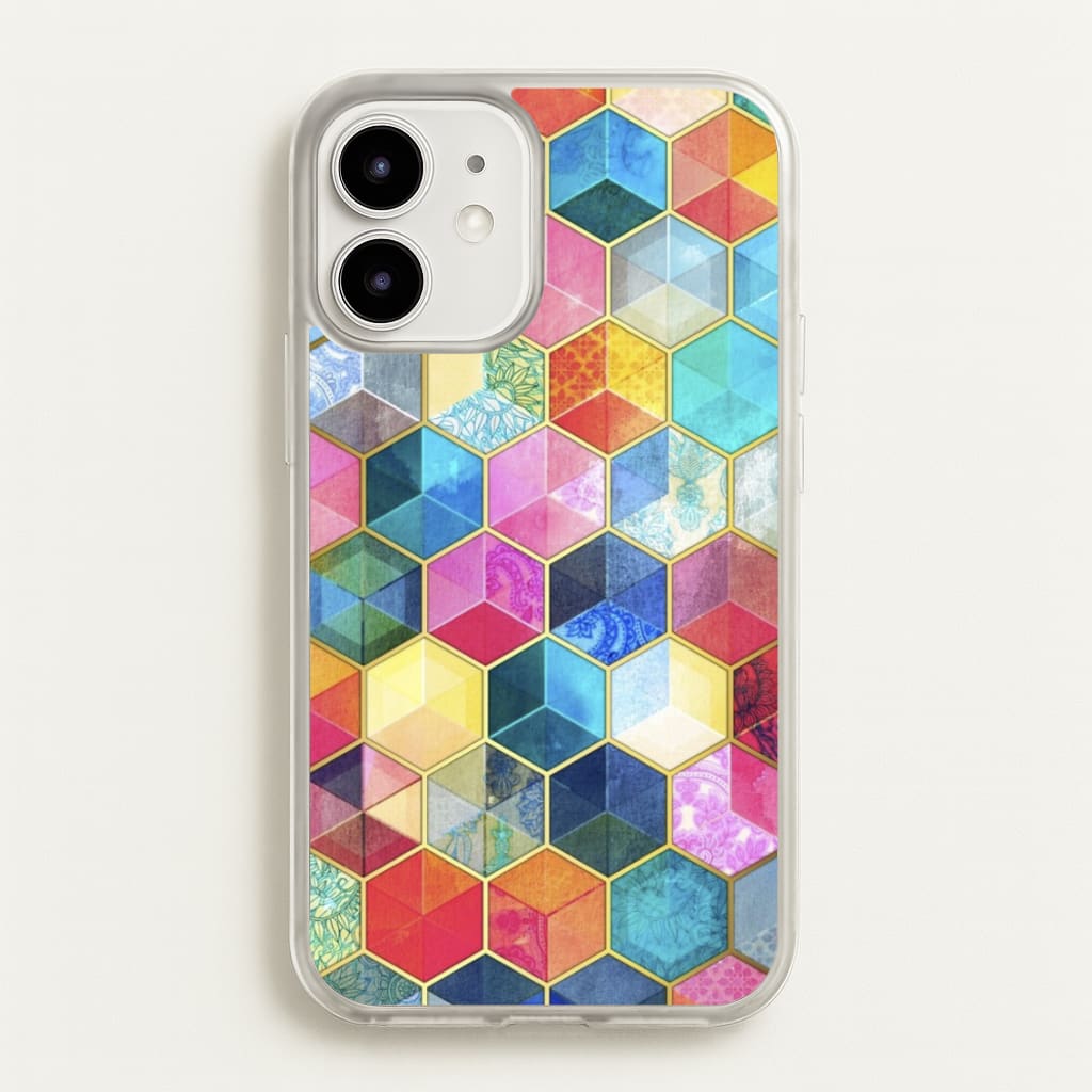 Colourful Honeycomb Pattern - Pattern Phone Case for iPhone 12 / 12 Pro