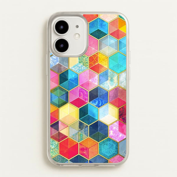 Colourful Honeycomb Pattern - Pattern Phone Case for iPhone 12 / 12 Pro