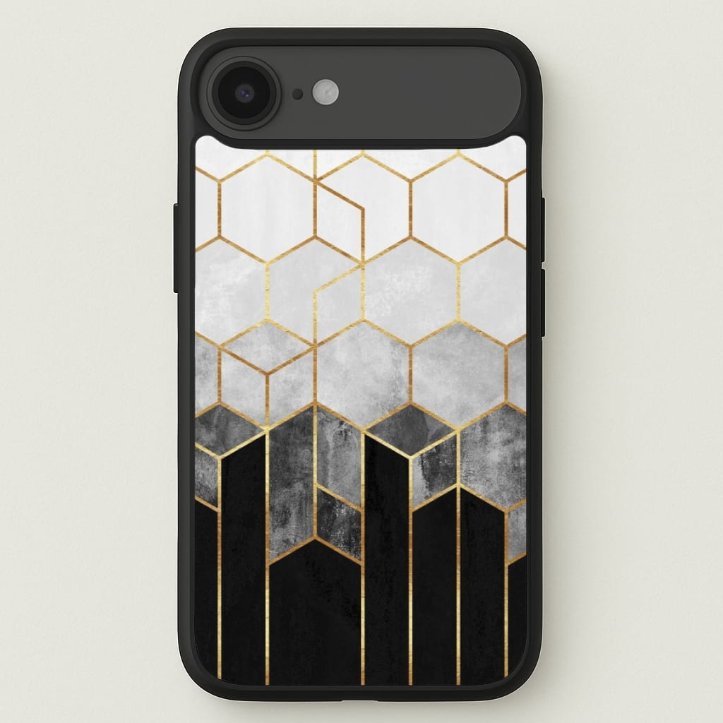 Black White & Gold Honeycomb Pattern Phone Case for iPhone 17 Air