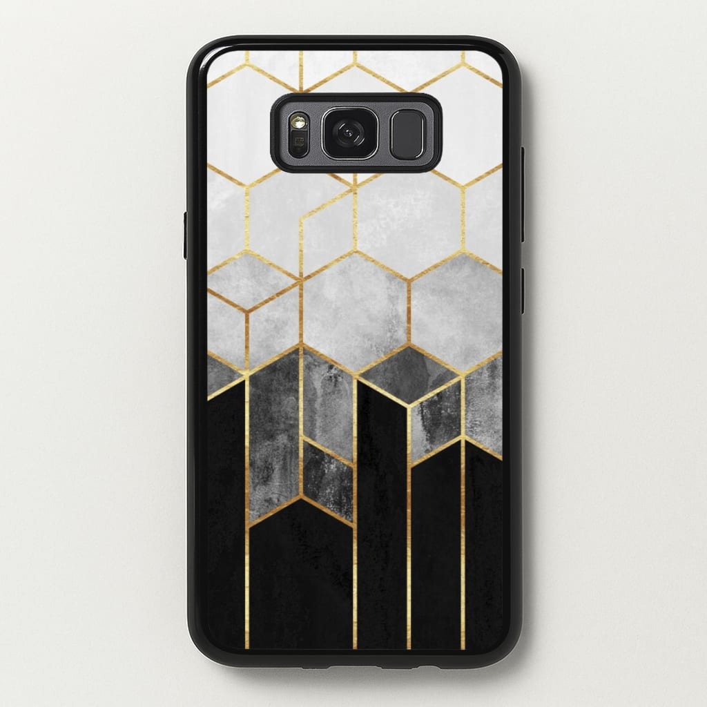 Black White & Gold Honeycomb Pattern - Pattern Phone Case for Galaxy S8