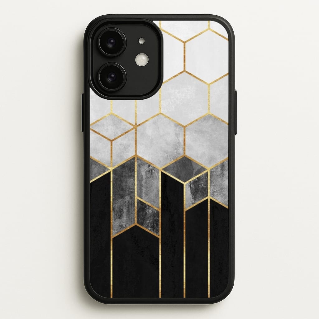 Black White & Gold Honeycomb Pattern - Pattern Phone Case for iPhone 11