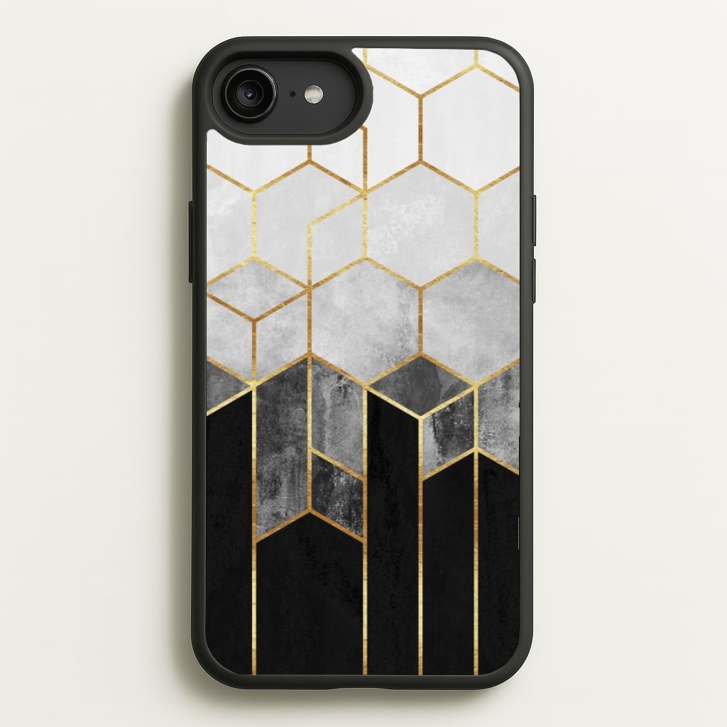 Black White & Gold Honeycomb Pattern - Pattern Phone Case for iPhone 6 Plus / 7 Plus / 8 Plus