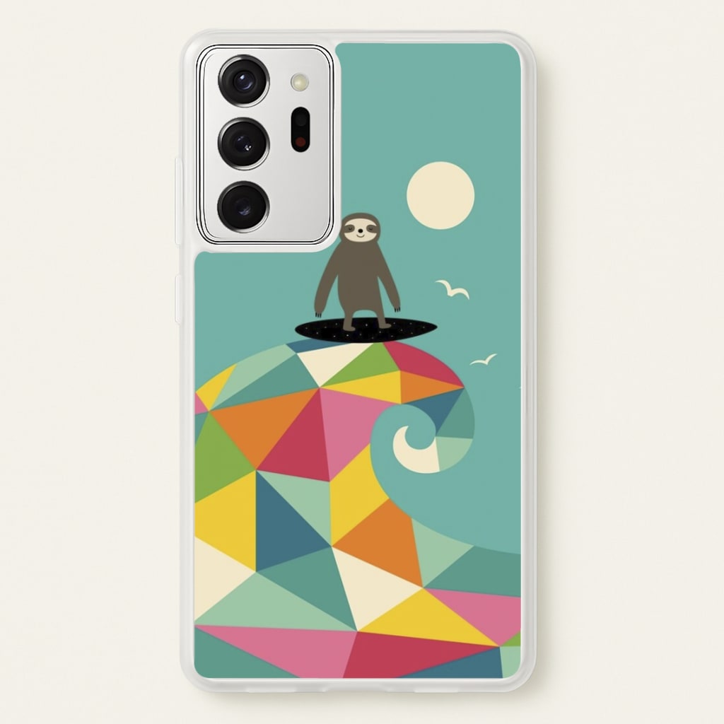 Surfing Sloth - Animal Phone Case for Galaxy Note 20 Ultra