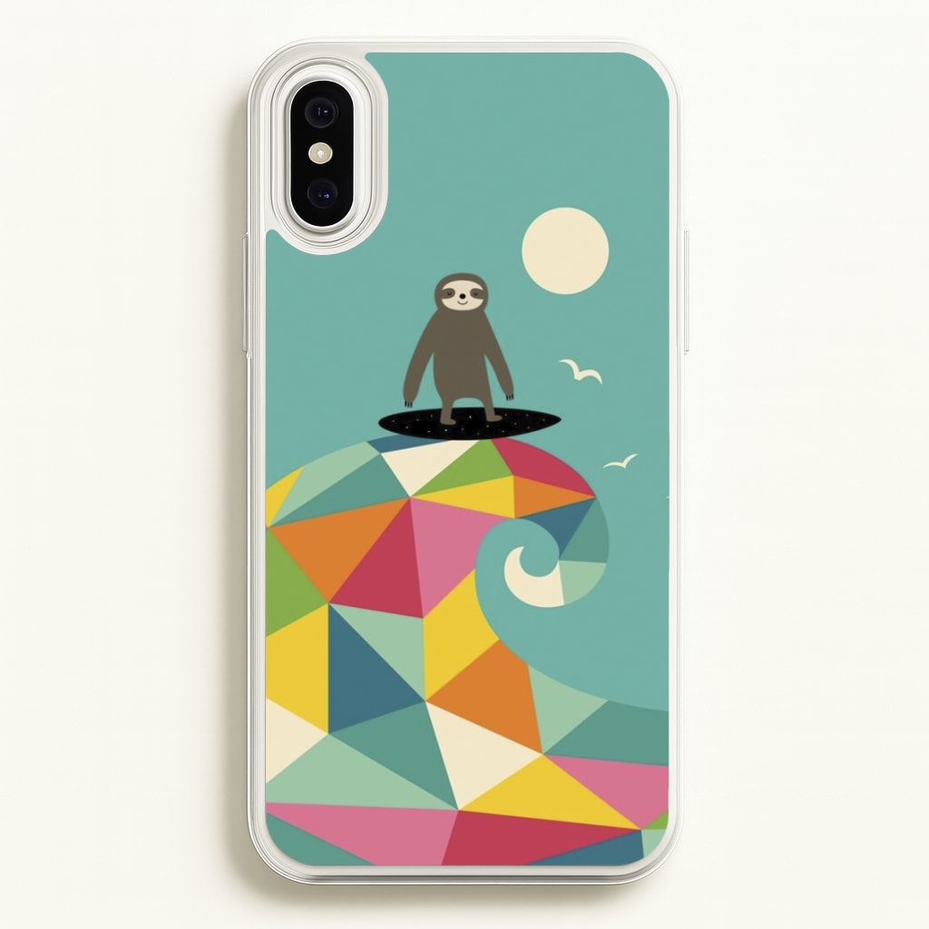Surfing Sloth - Animal Phone Case for iPhone XS Max