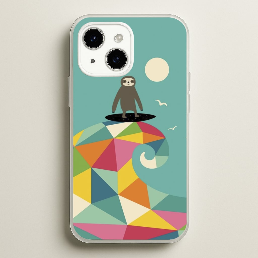 Surfing Sloth - Animal Phone Case for iPhone 15