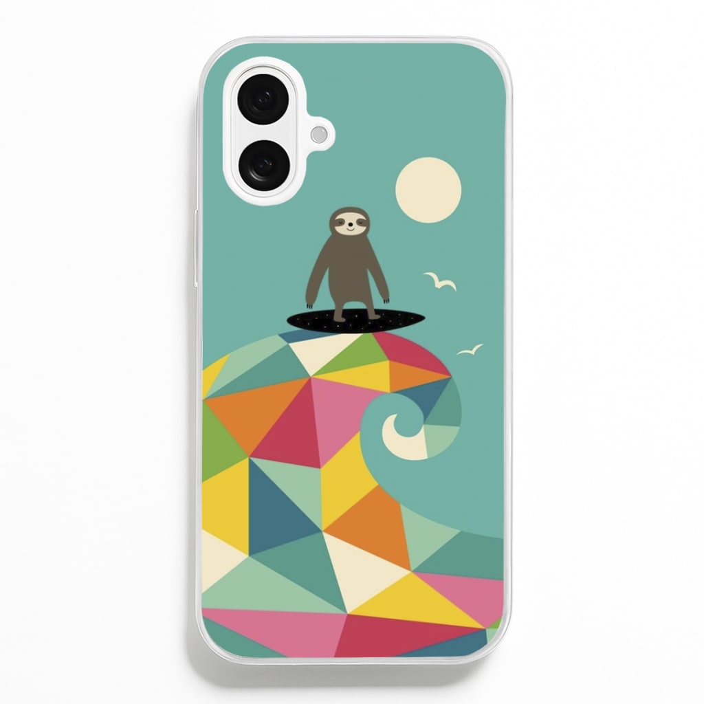 Surfing Sloth - Animal Phone Case for iPhone 16 Plus