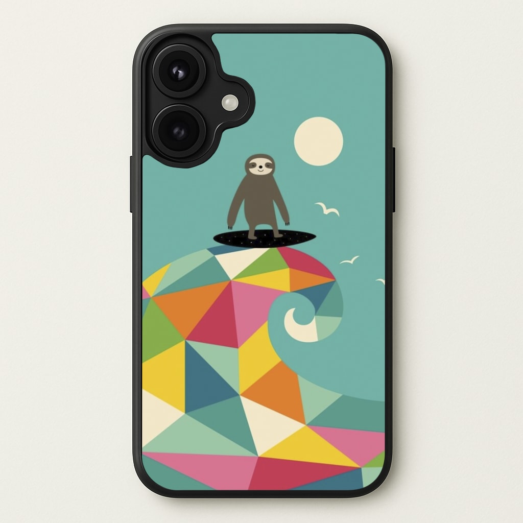 Surfing Sloth Phone Case for iPhone 17
