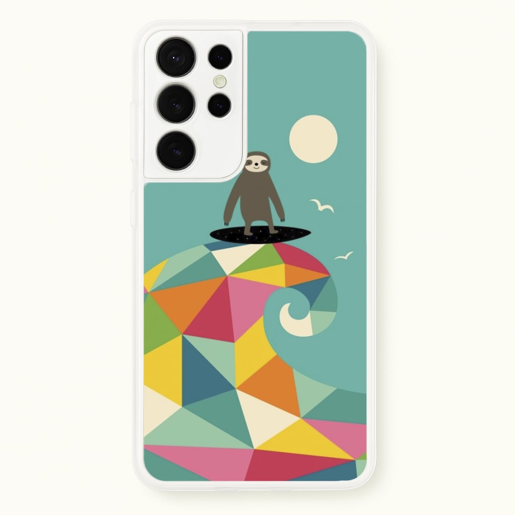 Surfing Sloth - Animal Phone Case for Galaxy S21 Ultra