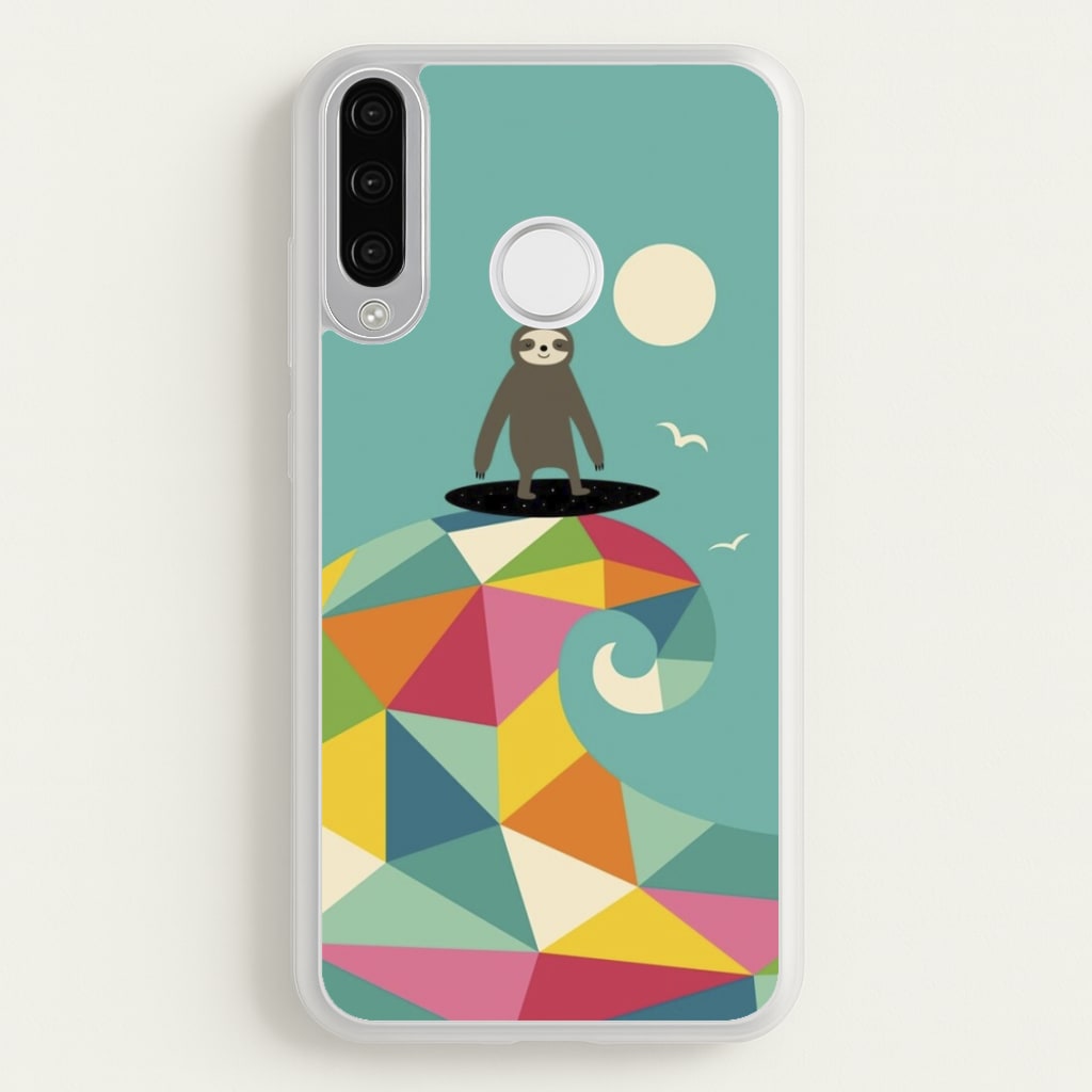 Surfing Sloth - Animal Phone Case for Huawei P30 Lite
