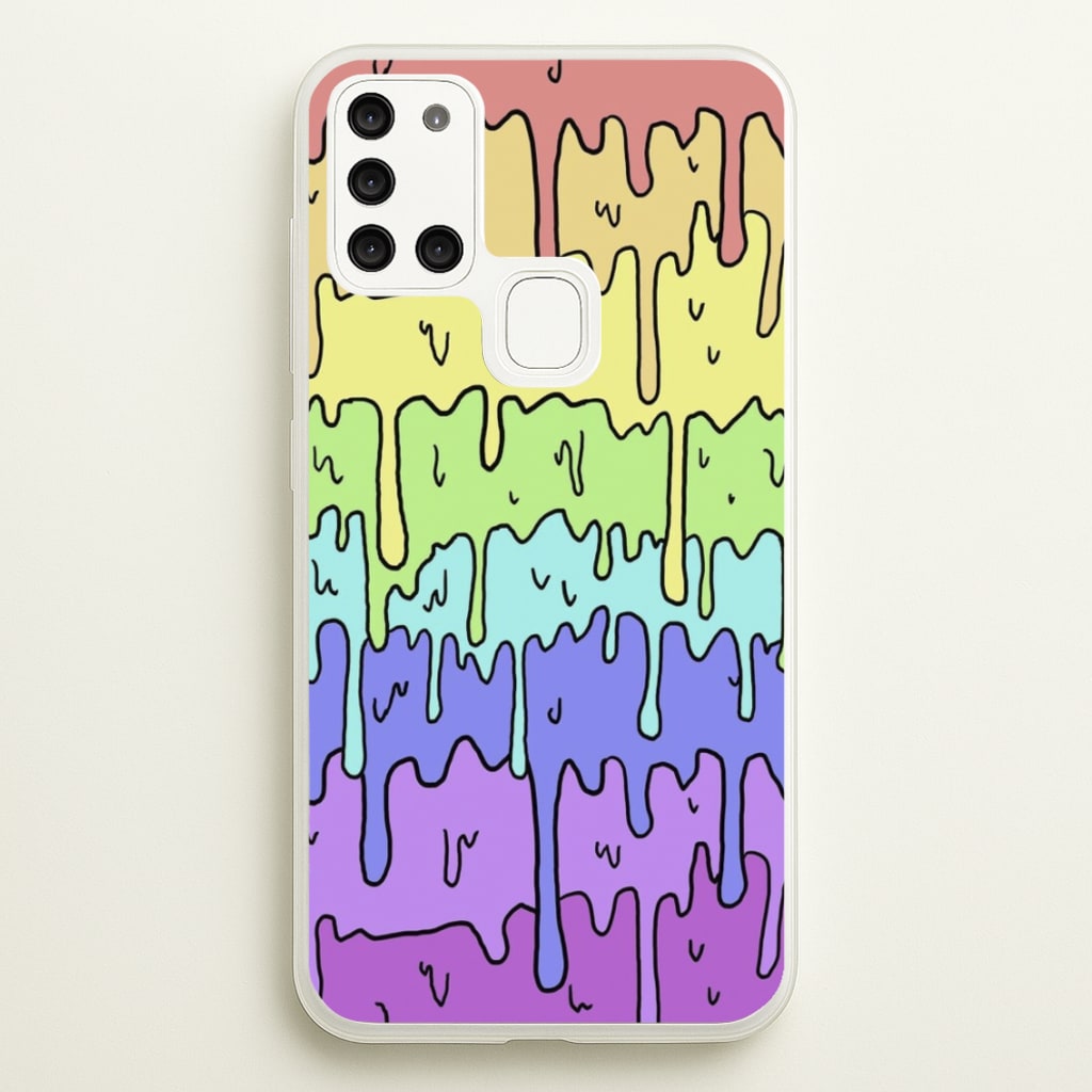 Dripping Rainbow - Pattern Phone Case for Galaxy A21s