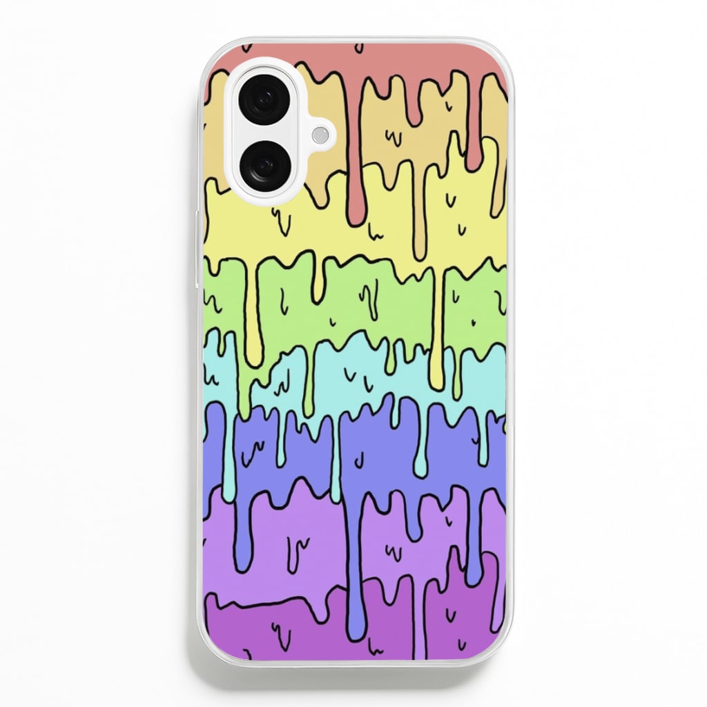 Dripping Rainbow - Pattern Phone Case for iPhone 16 Plus