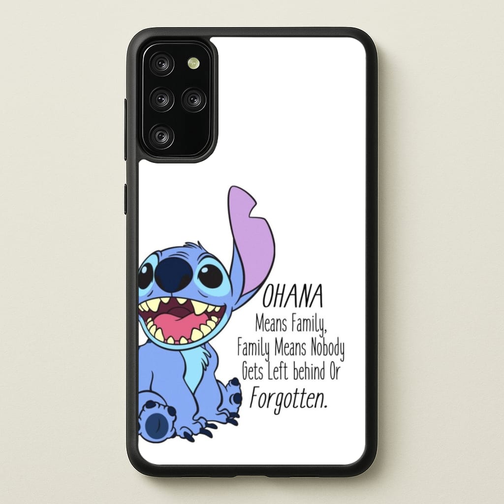Ohana Means Family - Blue Alien - Disney Phone Case for Galaxy S20 Plus