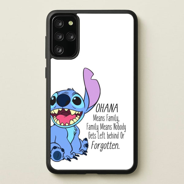 Ohana Means Family - Blue Alien - Disney Phone Case for Galaxy S20 Plus