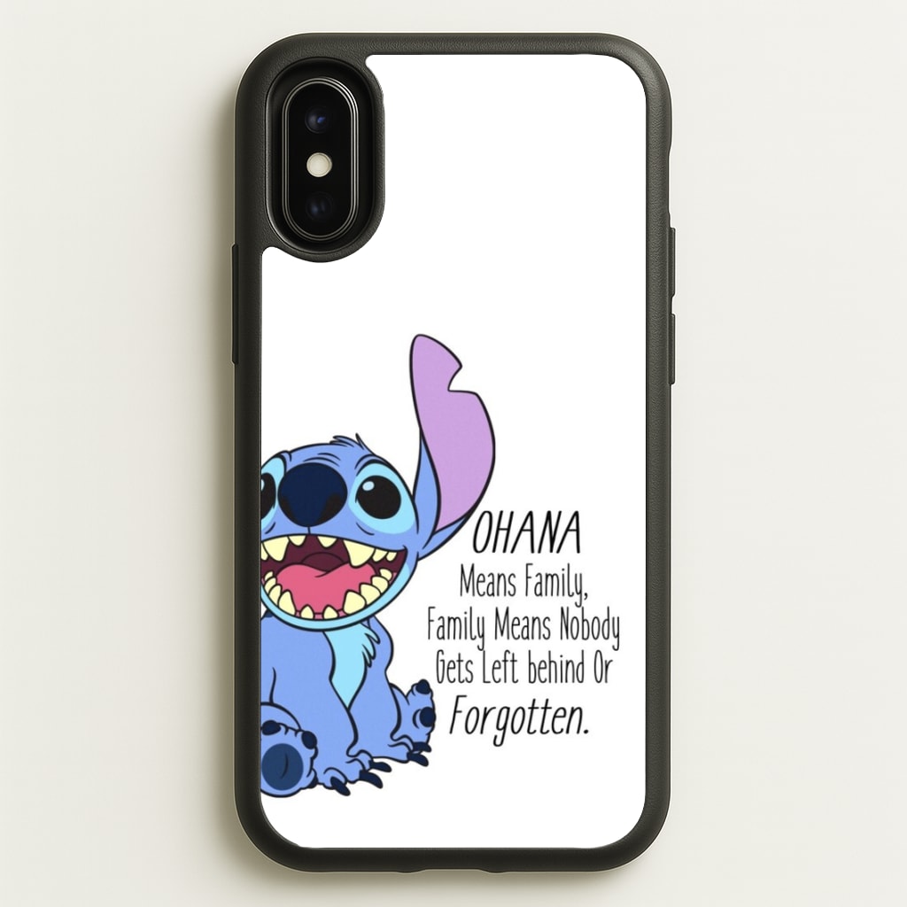 Ohana Means Family - Blue Alien - Disney Phone Case for iPhone X / XS