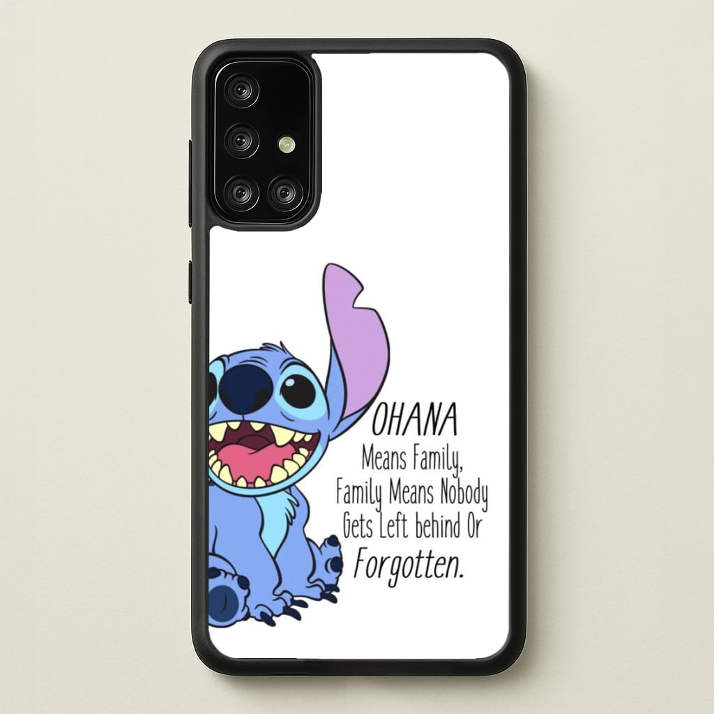 Ohana Means Family - Blue Alien - Disney Phone Case for Galaxy A71